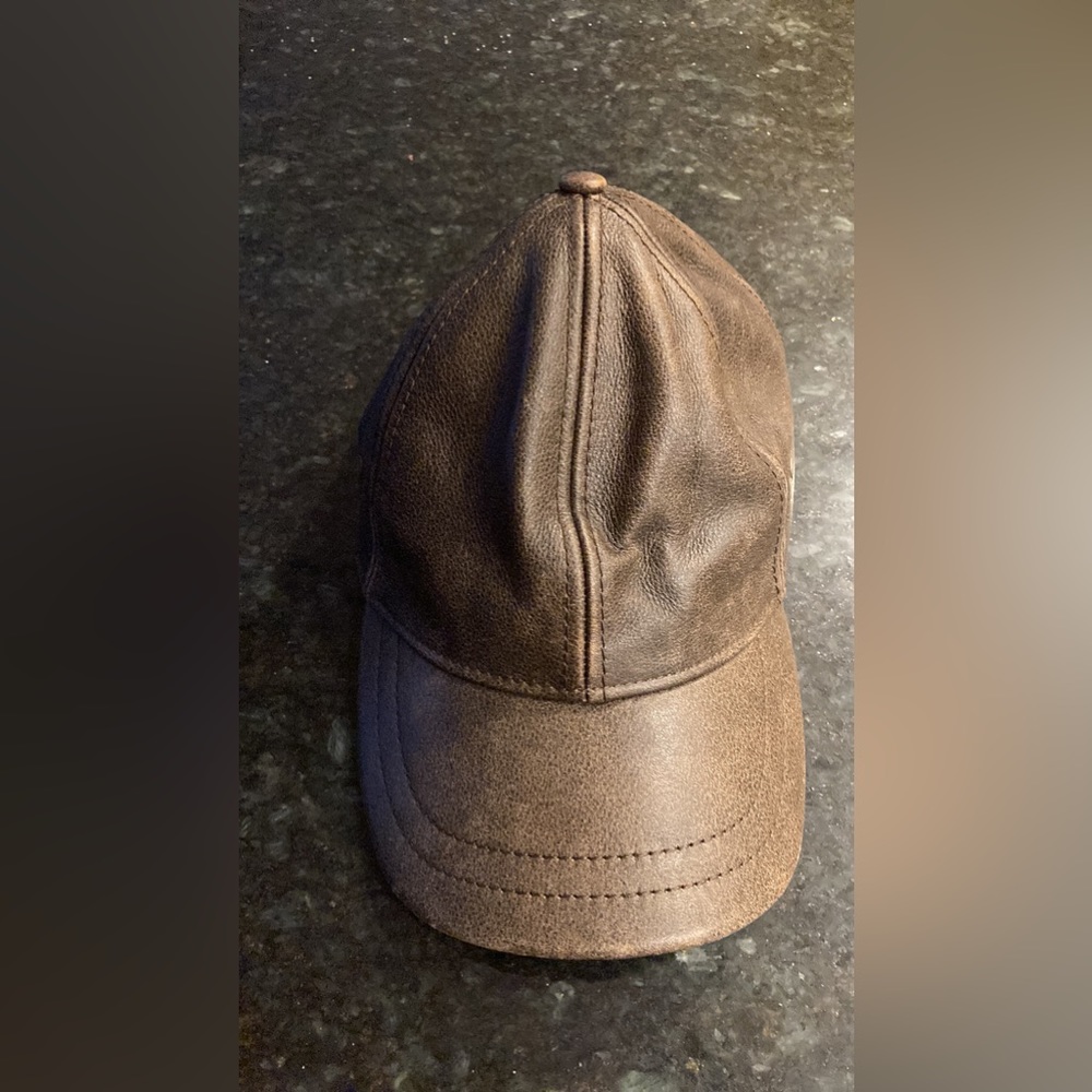 NWT Brown leather baseball cap
